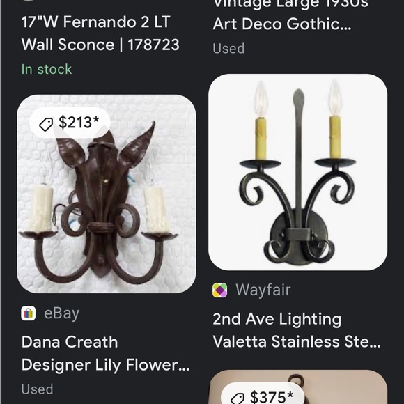 French neon classical 2 light wall fixtures - Picture 4 of 6